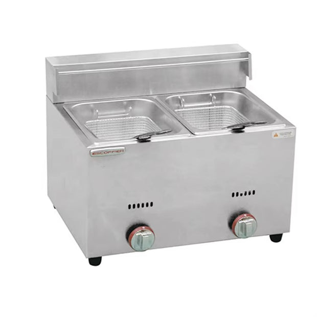 Freidoras comerciales a gas, 2 reguladores de temperatura, 30 lb, E-RQZ-72 