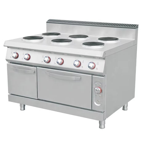 Electric Range 6-Burner with Oven & locker  1200*900 *(850+120)mm  XKE-DBJ-900-6Y