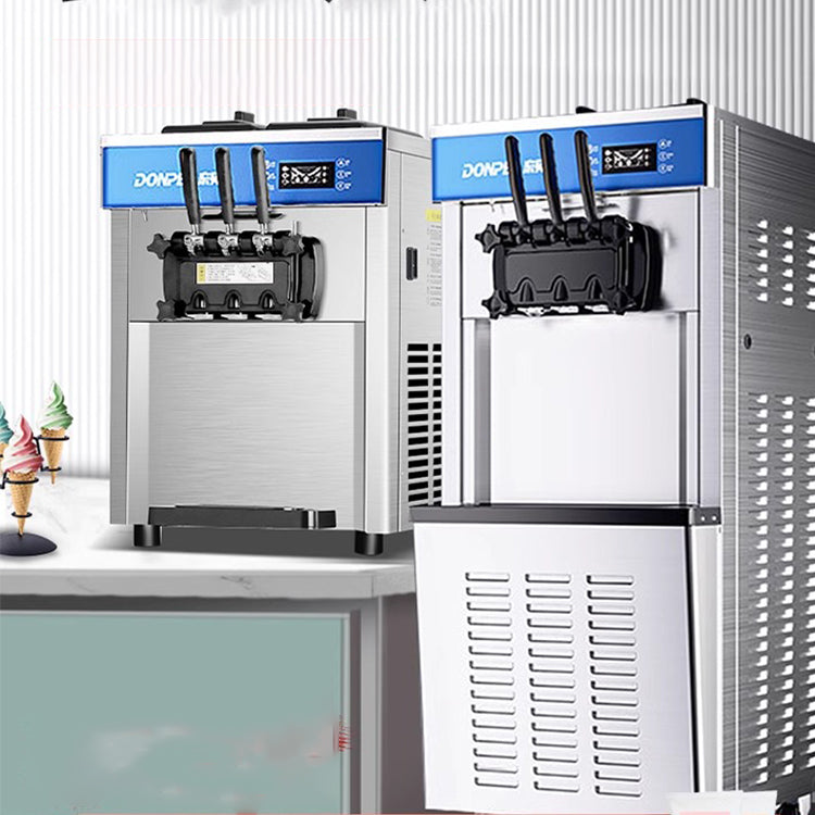 Máquina comercial vertical de cono de helado totalmente automática de tres colores