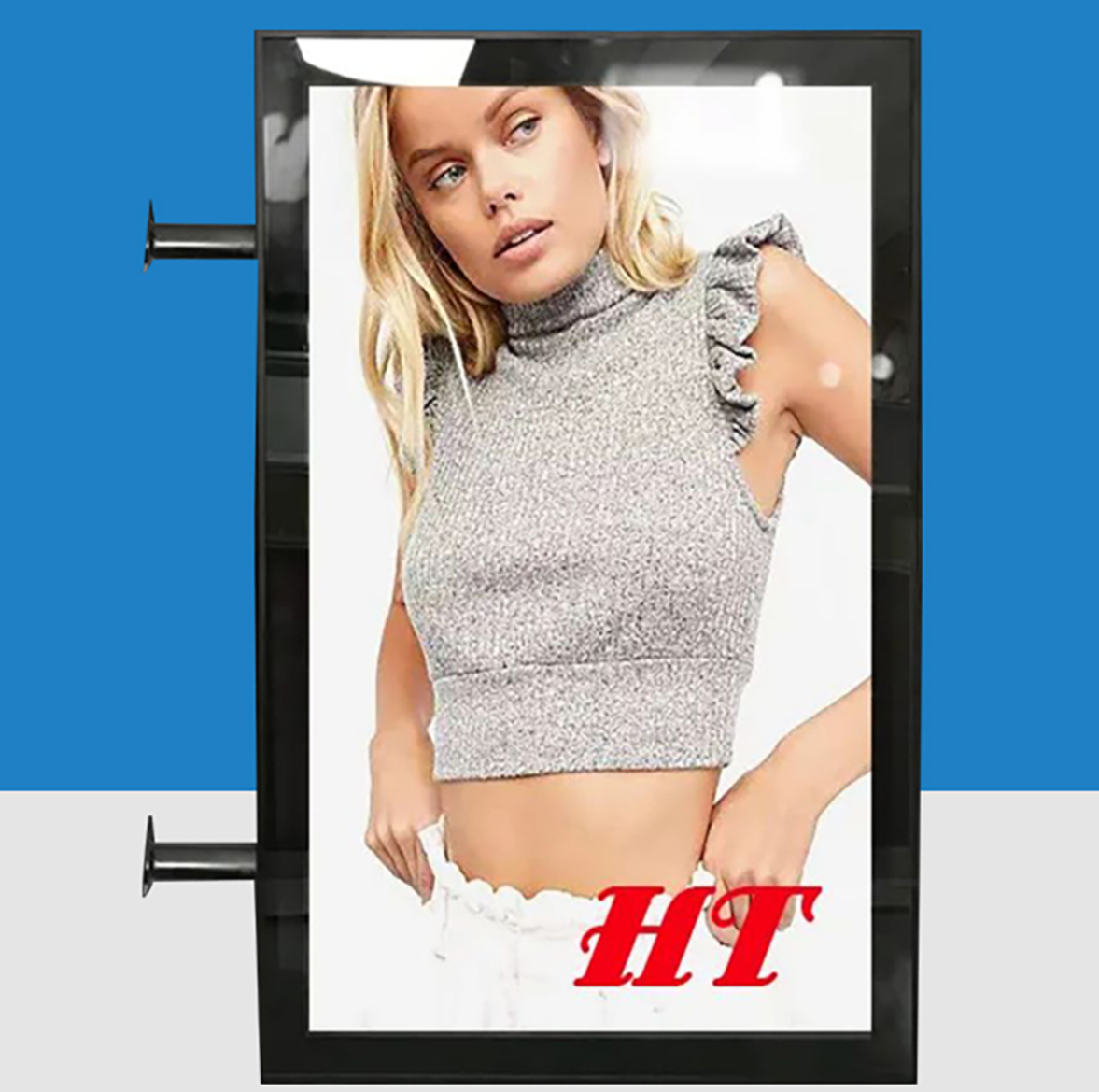 Caissons lumineux (usage intérieur et extérieur - Panneau publicitaire lumineux double face monté latéralement)