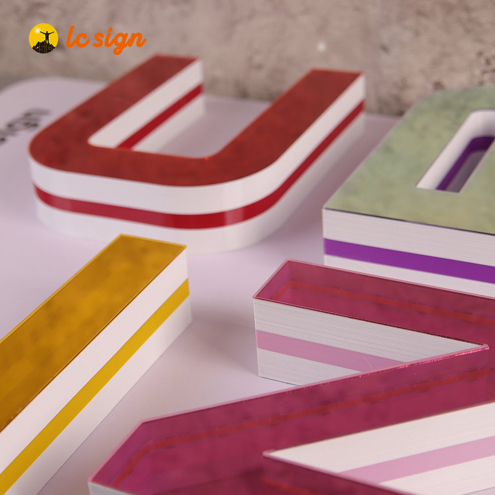 Panneau d'affichage publicitaire 3D, panneau miroir infini, panneau d'échantillons de lettres LED