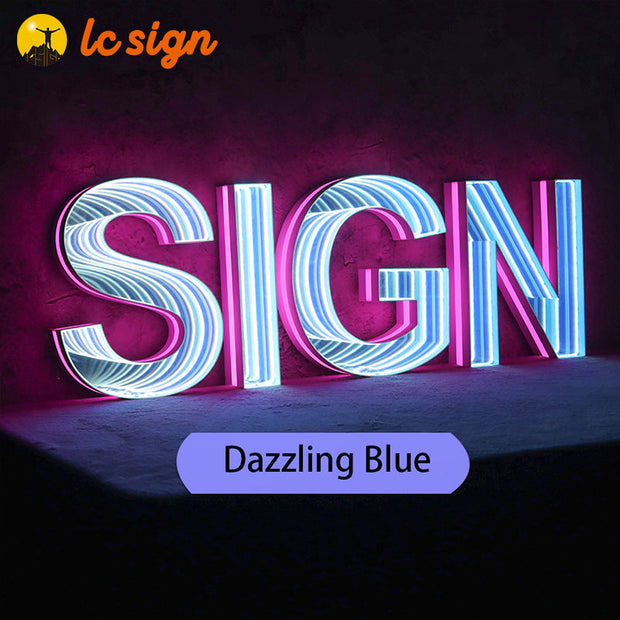 3D Signs Billboard nfinity Mirror LED Track Channel Letters (Letters & Numbers Available)