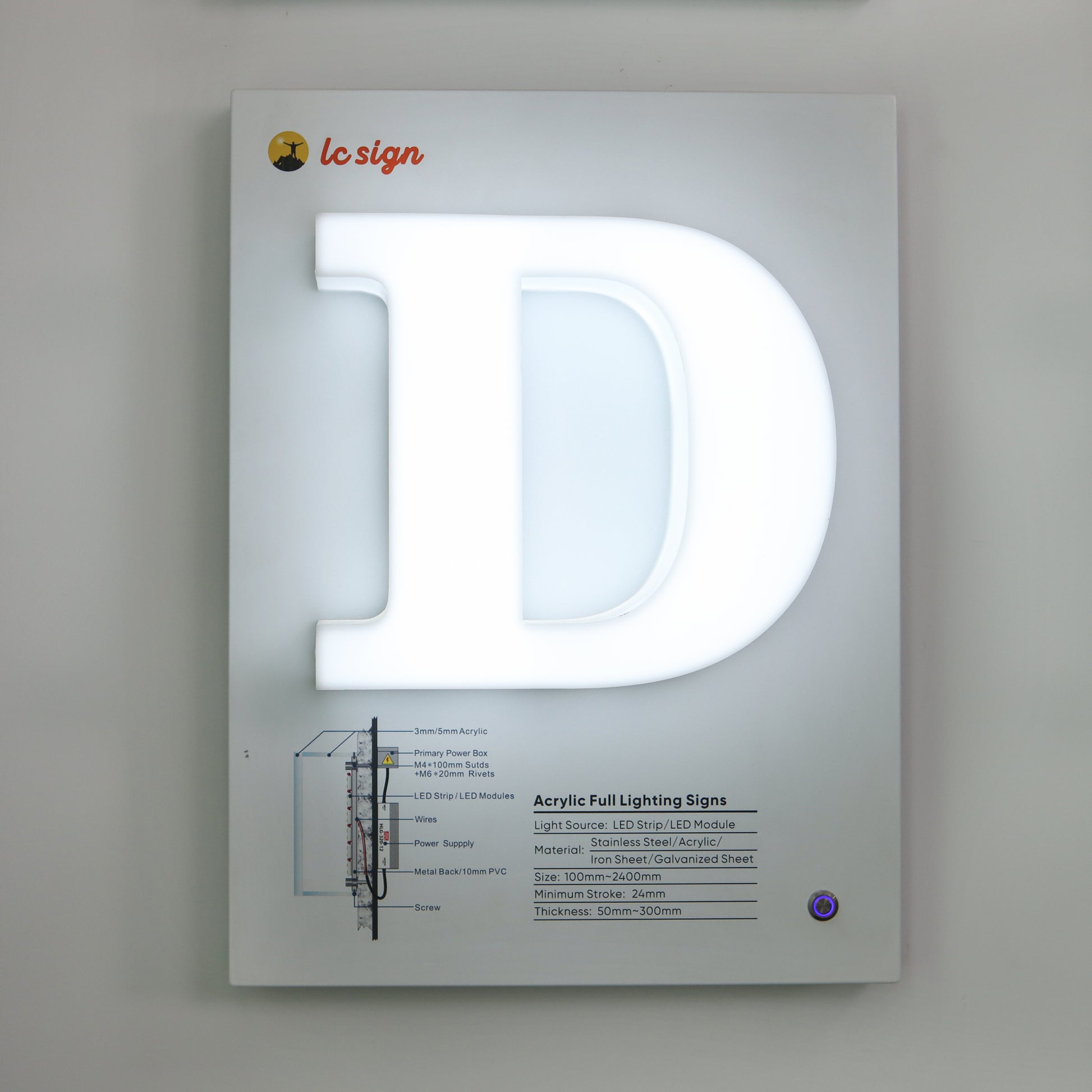 3D Signs Billboard (Full Set of Advertising Signage Samples High Quality Illuminated Letter Signs for Your Showroom In Stock)