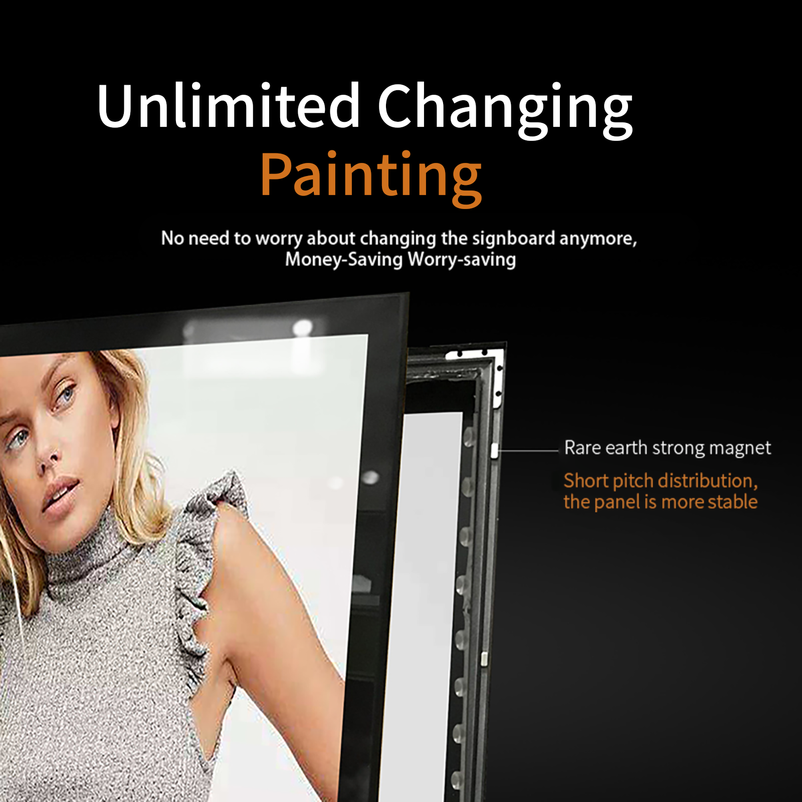 Caissons lumineux (usage intérieur et extérieur - Panneau publicitaire lumineux double face monté latéralement)