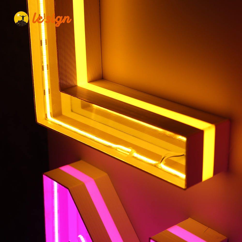 Panneau d'affichage publicitaire 3D, panneau miroir infini, panneau d'échantillons de lettres LED