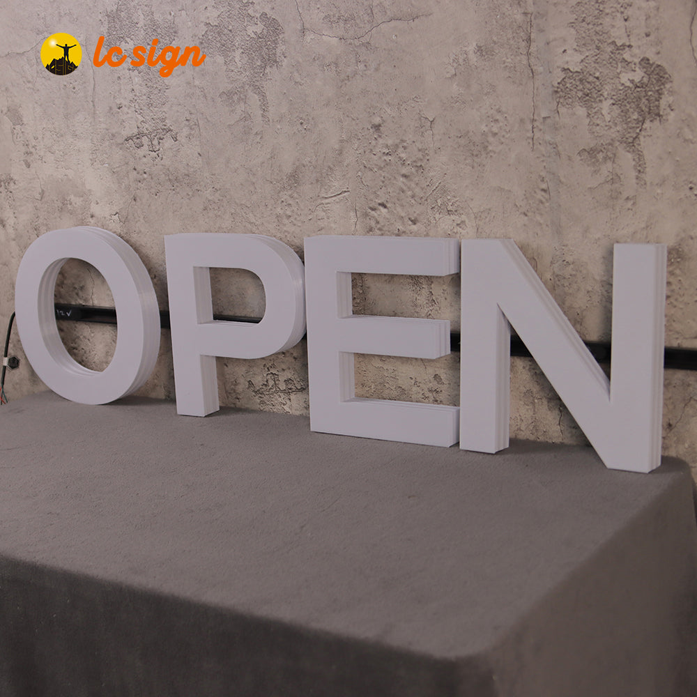 Panneau d'affichage 3D à LED en couleur avec lettres et chiffres (lettres et chiffres disponibles)