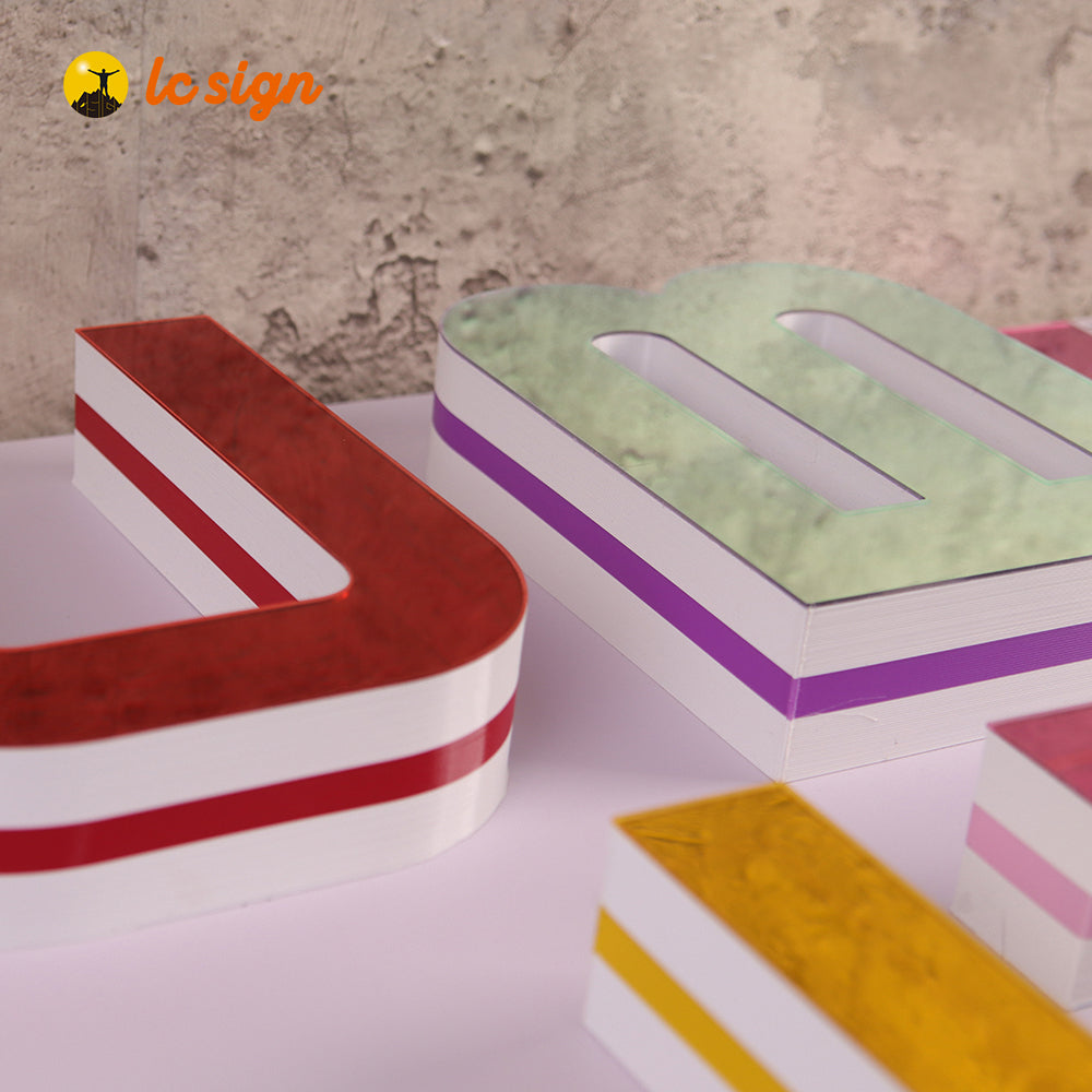 Panneau d'affichage publicitaire 3D, panneau miroir infini, panneau d'échantillons de lettres LED