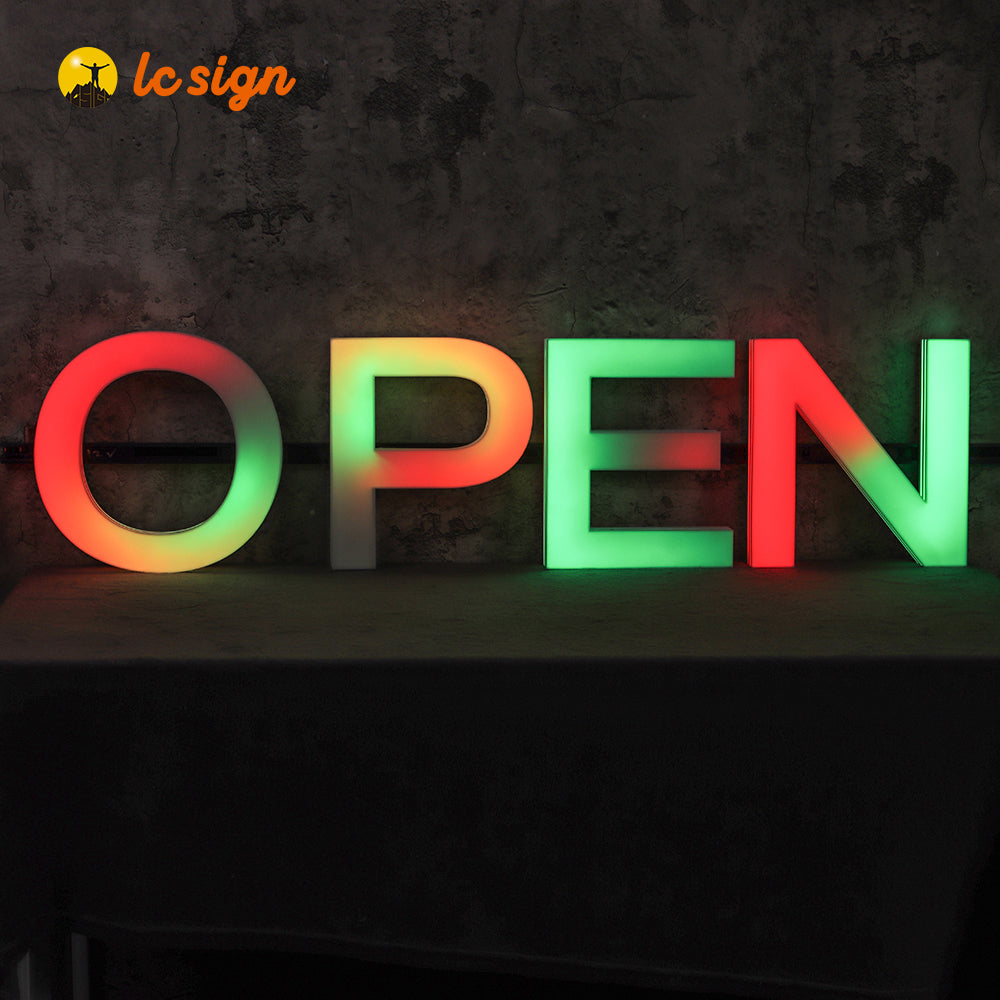 Panneau d'affichage 3D à LED en couleur avec lettres et chiffres (lettres et chiffres disponibles)