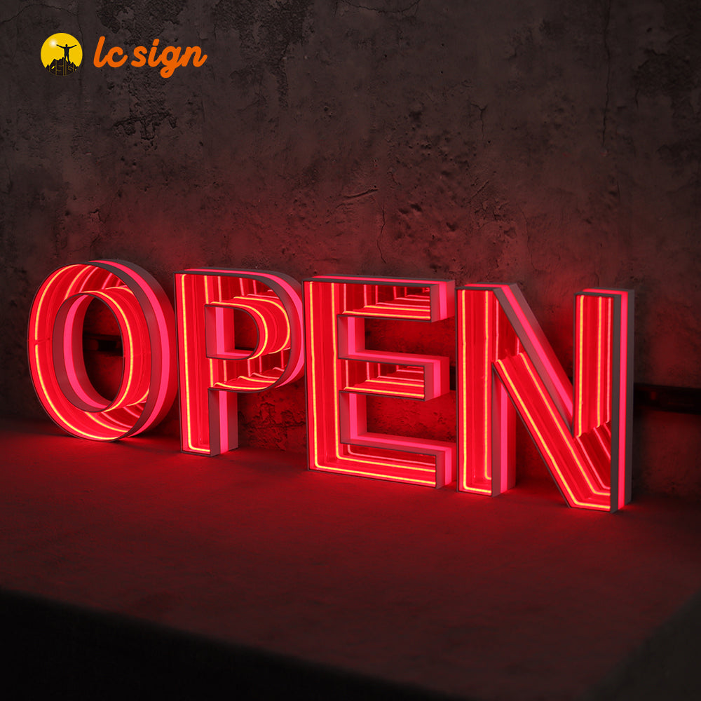 3D Signs Billboard nfinity Mirror LED Track Channel Letters (Letters & Numbers Available)