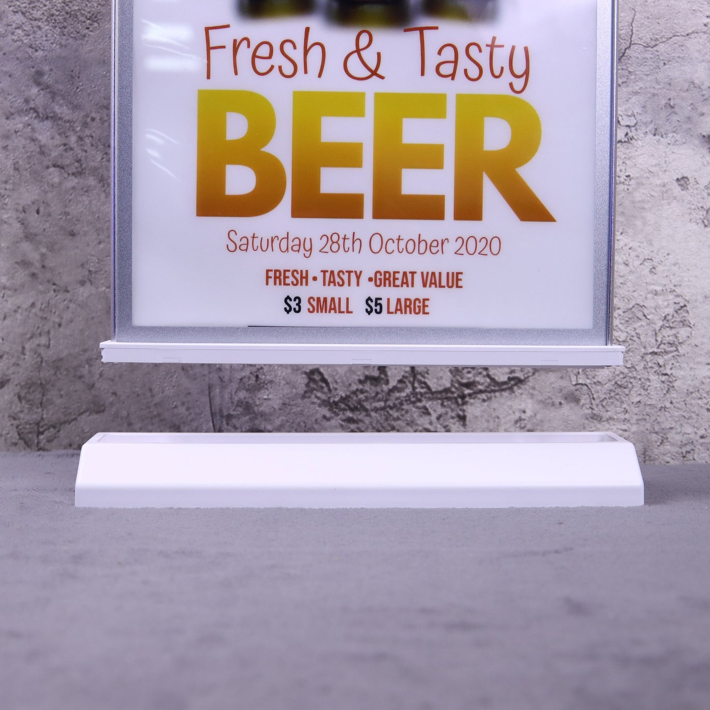 Caissons lumineux (usage intérieur uniquement - Affichage de bureau rechargeable, panneau lumineux publicitaire double face)