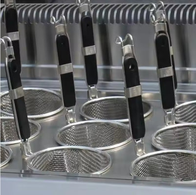 Cocina de sobremesa para pasta y fideos (6-9 compartimentos, gas y electricidad, 600 x 620 x 430 mm, E-RQM-600X/E-DM-600X) 