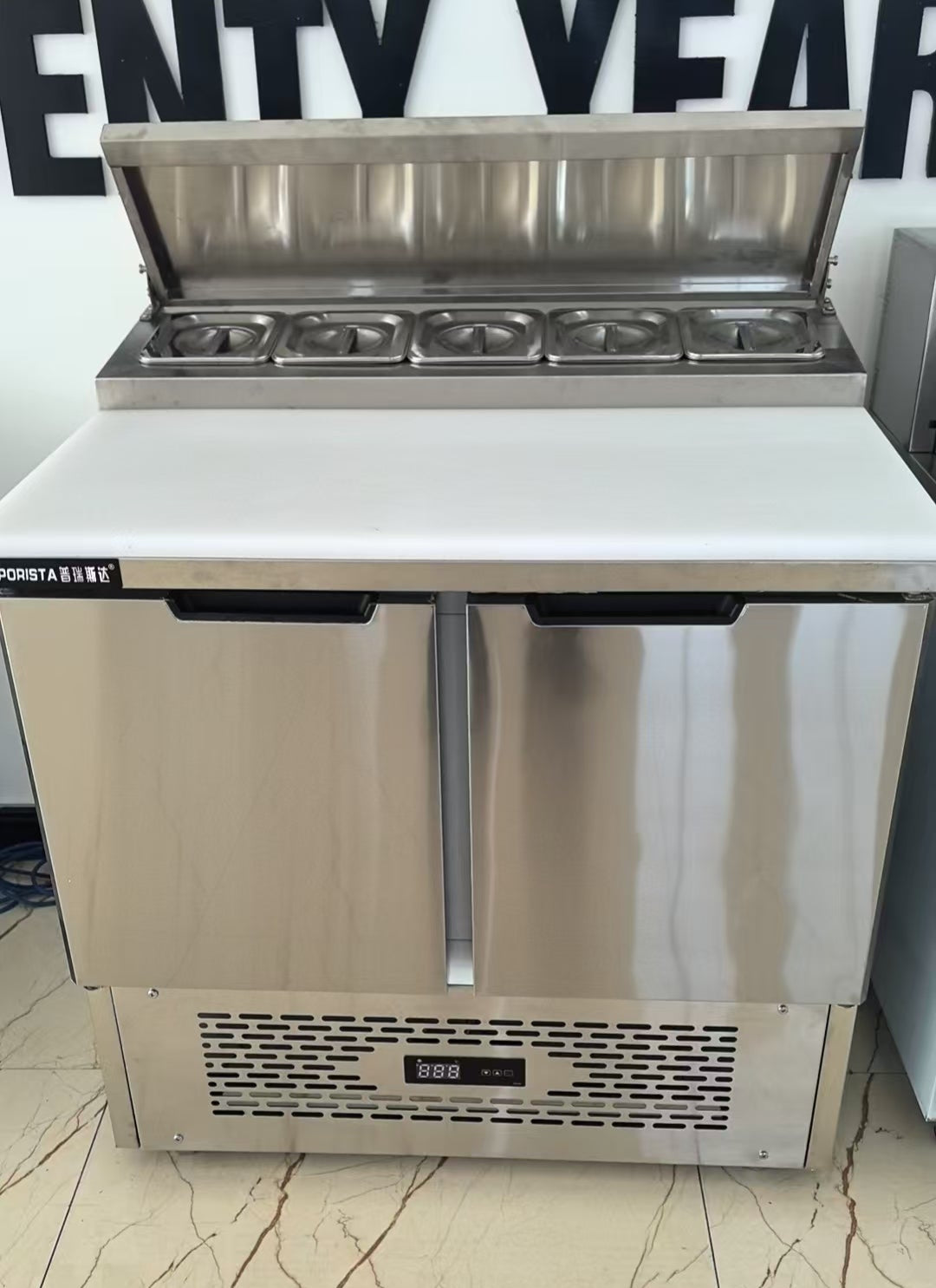 Réfrigérateurs commerciaux à 2 portes pour la préparation de sandwichs et de salades