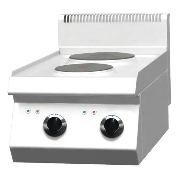 Cocina eléctrica de 2 quemadores con base de almacenamiento opcional, 400 x 665 x 1045 mm, E-DS-400X