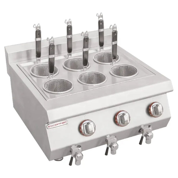 Olla para cocinar pasta y fideos de sobremesa con base de almacenamiento (6 cajas) 