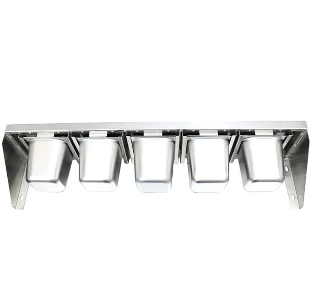 Marco de pared para remolque: acero inoxidable | Marco de pared | Número de cajas de condimentos: 3-6 (opcional)