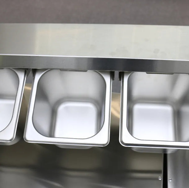 Marco de pared para remolque: acero inoxidable | Marco de pared | Número de cajas de condimentos: 3-6 (opcional)