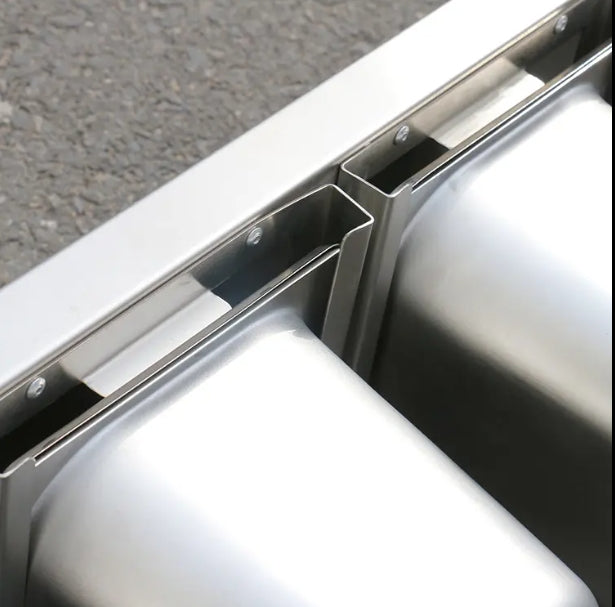 Marco de pared para remolque: acero inoxidable | Marco de pared | Número de cajas de condimentos: 3-6 (opcional)