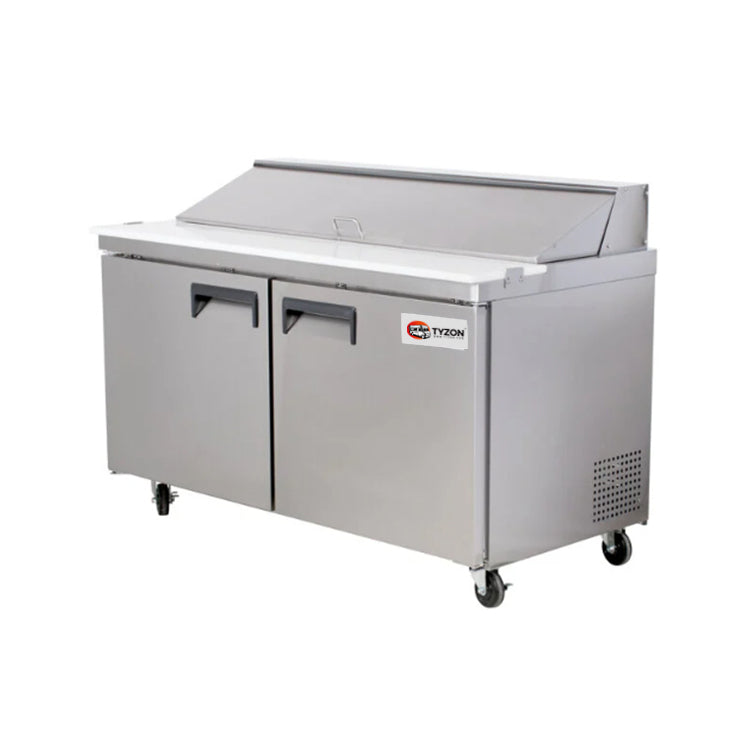 Refrigeradores comerciales de 2 puertas para preparar sándwiches y ensaladas