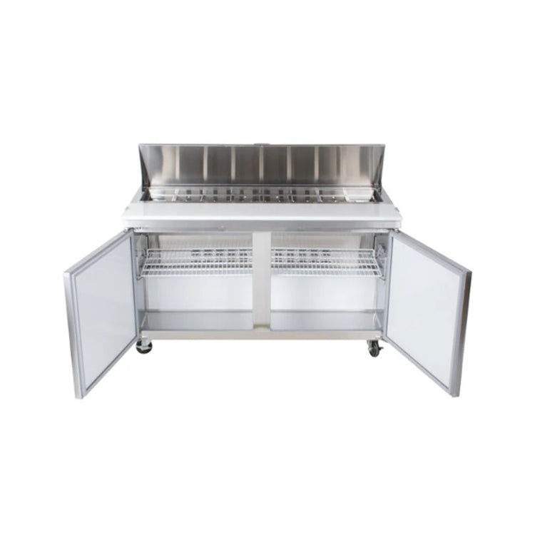 Refrigeradores comerciales de 2 puertas para preparar sándwiches y ensaladas