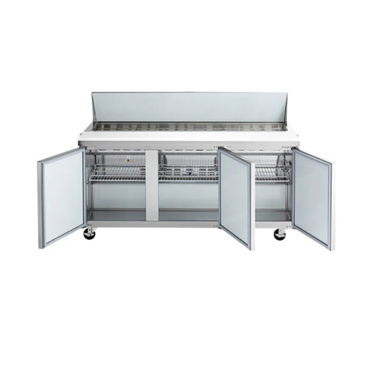 Refrigeradores comerciales de 3 puertas para preparar sándwiches y ensaladas