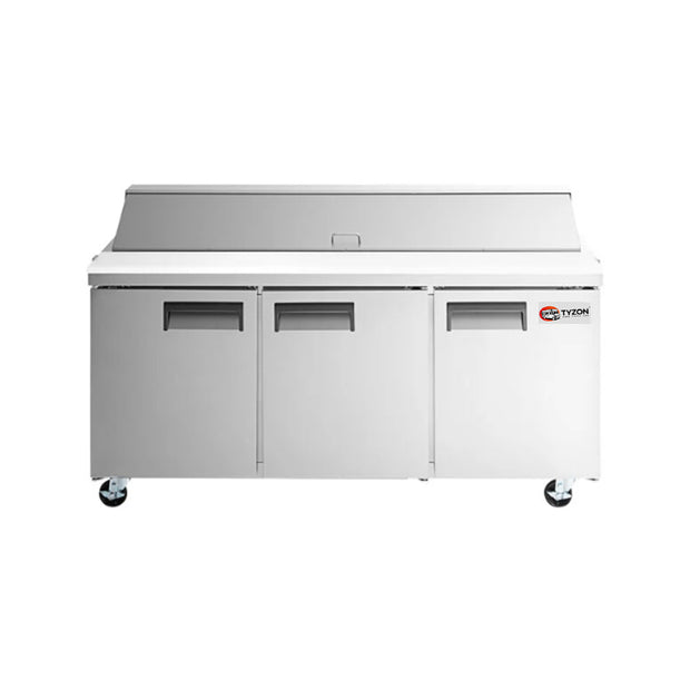 3-Door Commercial Sandwich and Salad Preparation Refrigerators