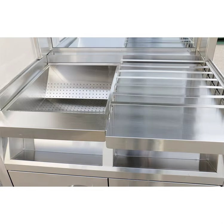 Chips Heater French Fries Workstation with Cabinet Standing Chips Warmer