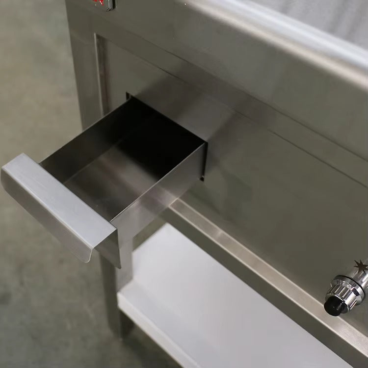 Planchas de gas independientes con estante 1000 x 670 x 850 mm E-RQP-1000