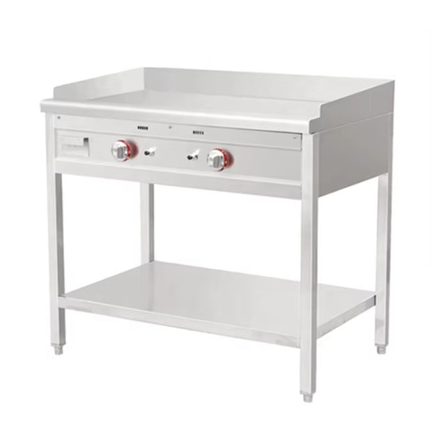 Planchas de gas independientes con estante 1000 x 670 x 850 mm E-RQP-1000