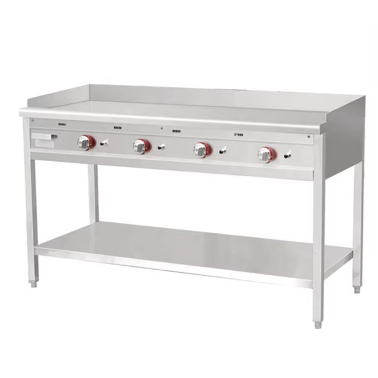 Plaques de cuisson à gaz autoportantes avec étagère 1500 x 670 x 850 mm LP/NG E-RQP-1500 