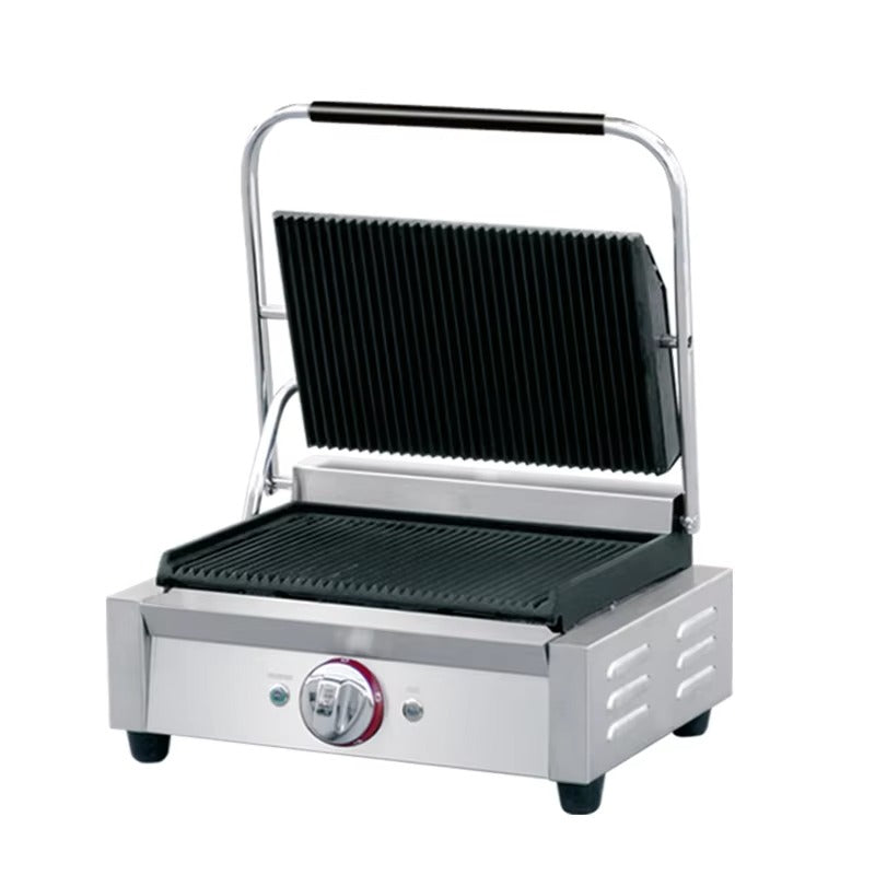 Electric Panini Sandwich Grill with Grooved Plates 310*310*200mm E-DPX-11