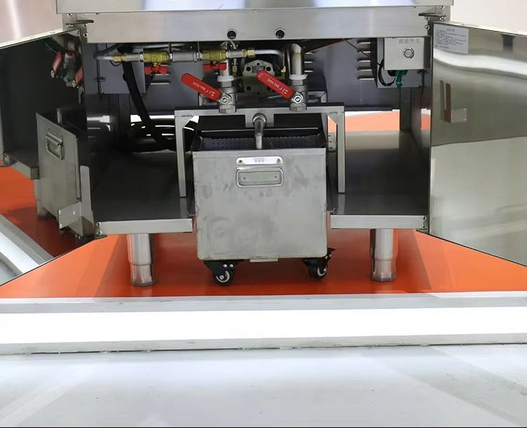 Freidoras eléctricas de suelo, 2 reguladores de temperatura, 4 coladores, 35-40 L*2, 36 kW/380 V, E-DZ-800G/LE-DZ-800G