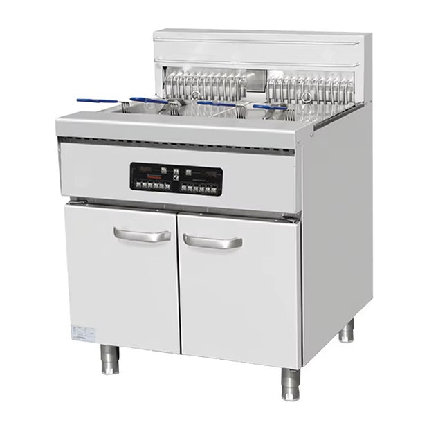 Freidoras eléctricas de suelo, 2 reguladores de temperatura, 4 coladores, 35-40 L*2, 36 kW/380 V, E-DZ-800G/LE-DZ-800G