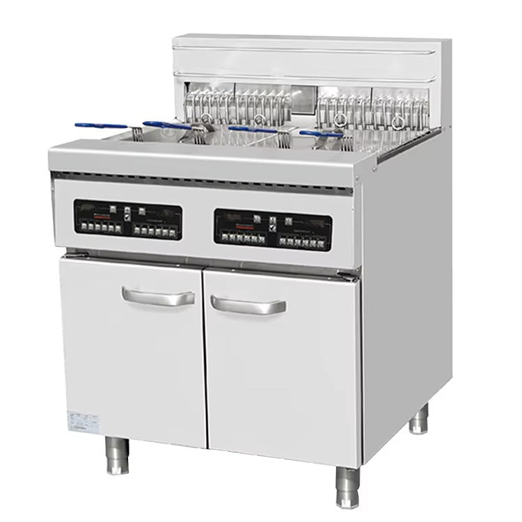 Freidoras eléctricas de suelo (2 cilindros, 4 coladores) E-DZ-800G