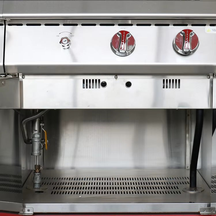 Cuiseur à pâtes et nouilles avec casier, gaz et électricité, 700 x 700 x 850 mm, XKE-RQM-700A/XKE-DM-700