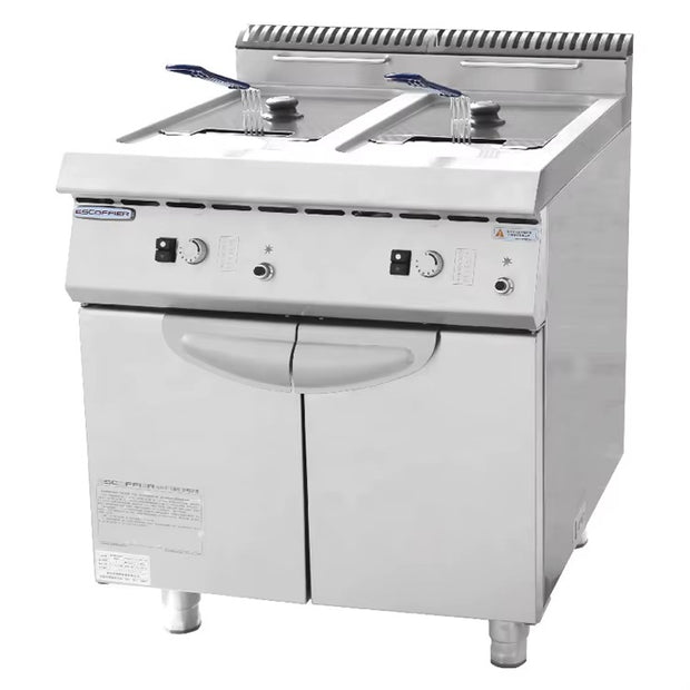 Freidoras de gas de piso, 2 reguladores de temperatura, 2 coladores, 2 x 34-40 lb, XKE-RQZ-700