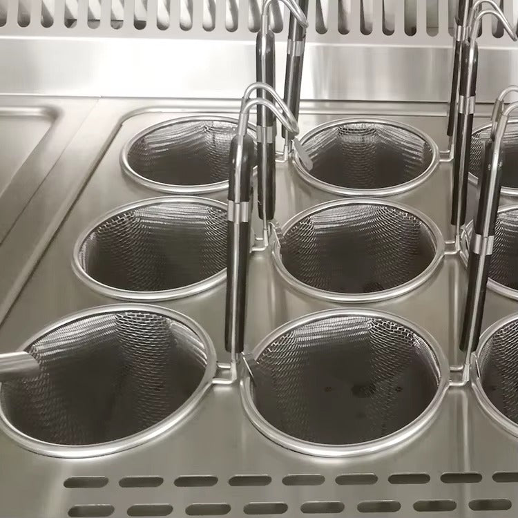 Cocina para pasta y fideos con compartimento de gas y electricidad, 800 x 900 x (850 + 120) mm, XKE-DM-900/XKE-RQM-900