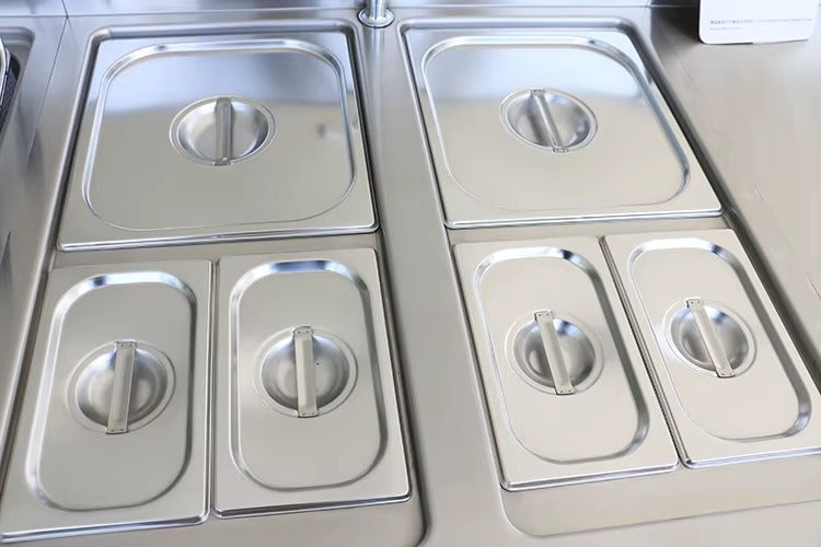 Armario eléctrico para calentar alimentos con base de almacenamiento, 6 compartimentos, XKE-DT-900