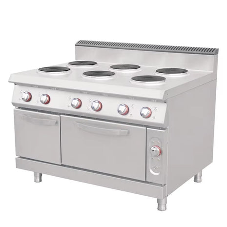 Electric Range 6-Burner with Oven & Locker 1200*900*(850+120)mm  E-DBJ-900-6Y
