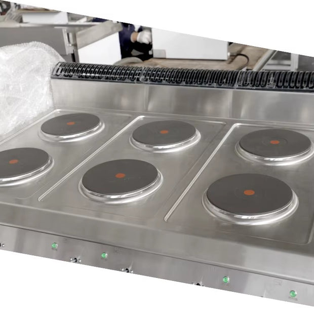 Electric Range 6-Burner with Oven & Locker 1200*900*(850+120)mm  E-DBJ-900-6Y