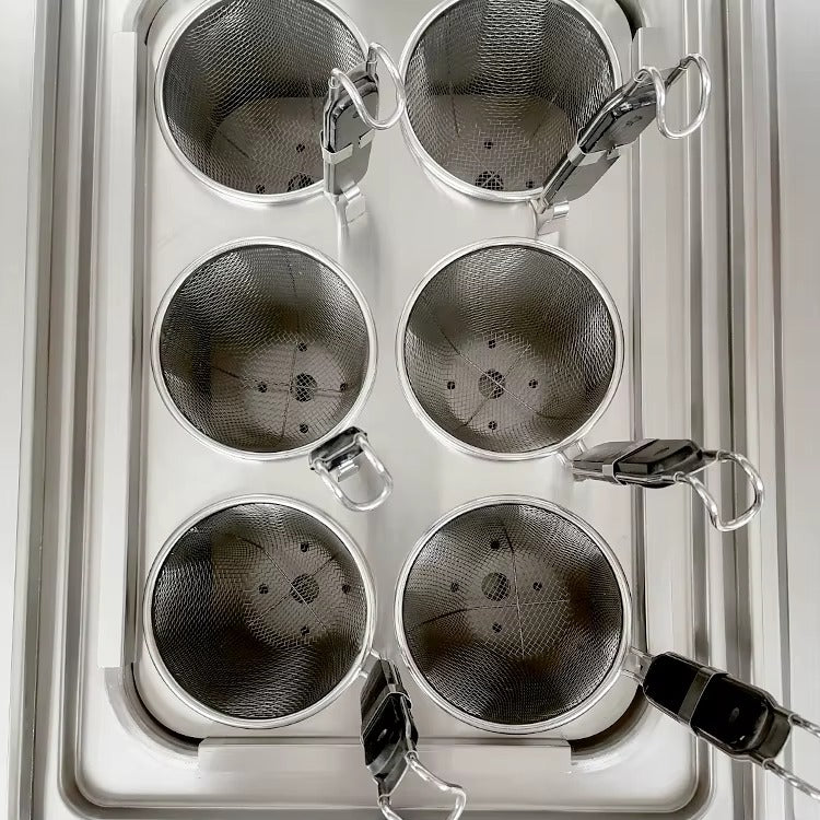 Cocina de sobremesa para pasta y fideos (4-6 compartimentos, gas y electricidad, 400 x 700 x 430 mm, E-RQM-400X/E-DM-400X)