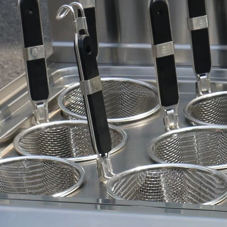 Olla para cocinar pasta y fideos de sobremesa con base de almacenamiento (6 cajas) 