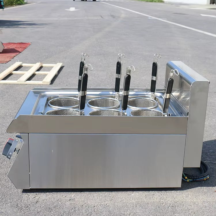 Cocina de sobremesa para pasta y fideos (4-6 compartimentos, gas y electricidad, 400 x 700 x 430 mm, E-RQM-400X/E-DM-400X)